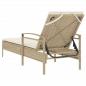 Preview: Sonnenliege mit Auflage Beige 63x200x81 cm Poly Rattan