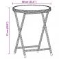 Preview: 3-tlg. Bistro-Set mit Kissen Grau Poly Rattan und Glas