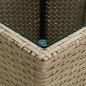 Preview: 3-tlg. Bistro-Set mit Kissen Beige Poly Rattan und Glas