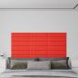 Preview: ARDEBO.de - Wandpaneele 12 Stk. Rot 60x15 cm Kunstleder 1,08 m²