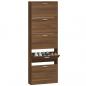 Preview: Schuhschrank Braun Eichen-Optik 59x17x169 cm Holzwerkstoff