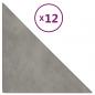 Preview: Wandpaneele 12 Stk. Hellgrau 30x30 cm Samt 0,54 m²