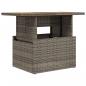 Preview: Gartentisch Grau 100x55x73 cm Poly Rattan und Akazienholz