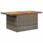 Preview: Gartentisch Grau 100x55x73 cm Poly Rattan und Akazienholz