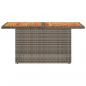 Preview: Gartentisch Grau 100x55x73 cm Poly Rattan und Akazienholz