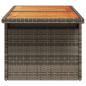 Preview: Gartentisch Grau 100x55x73 cm Poly Rattan und Akazienholz