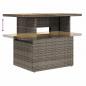 Preview: Gartentisch Grau 100x55x73 cm Poly Rattan und Akazienholz