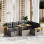 Preview: ARDEBO.de - 8-tlg. Garten-Sofagarnitur mit Kissen Grau Poly Rattan