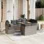 Preview: ARDEBO.de - 9-tlg. Garten-Sofagarnitur mit Kissen Grau Poly Rattan