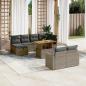 Preview: ARDEBO.de - 11-tlg. Garten-Sofagarnitur mit Kissen Grau Poly Rattan