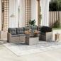 Preview: ARDEBO.de - 7-tlg. Garten-Sofagarnitur mit Kissen Grau Poly Rattan