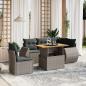 Preview: ARDEBO.de - 6-tlg. Garten-Sofagarnitur mit Kissen Grau Poly Rattan