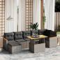 Preview: ARDEBO.de - 8-tlg. Garten-Sofagarnitur mit Kissen Grau Poly Rattan