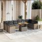 Preview: 11-tlg. Garten-Sofagarnitur mit Kissen Grau Poly Rattan