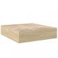 Preview: Bettgestell Sonoma-Eiche 200x200 cm Holzwerkstoff