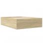 Preview: Bettgestell Sonoma-Eiche 135x190 cm Holzwerkstoff