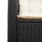 Preview: Gartensofa in L-Form mit Tisch und Kissen Schwarz Poly Rattan