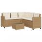 Preview: ARDEBO.de - Gartensofa in L-Form mit Tisch und Kissen Beige Poly Rattan