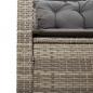 Preview: Gartensofa in L-Form mit Tisch und Kissen Grau Poly Rattan