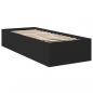 Preview: Bettgestell Schwarz 90x190 cm Holzwerkstoff