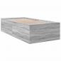 Preview: Bettgestell Grau Sonoma 75x190 cm Holzwerkstoff