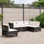 Preview: ARDEBO.de - 5-tlg. Garten-Sofagarnitur mit Kissen Schwarz Poly Rattan