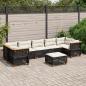 Preview: ARDEBO.de - 8-tlg. Garten-Sofagarnitur mit Kissen Schwarz Poly Rattan