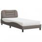 Preview: Bett mit Matratze Taupe 80x200 cm Stoff