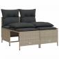 Preview: ARDEBO.de - 4-tlg. Garten-Sofagarnitur mit Kissen Hellgrau Poly Rattan