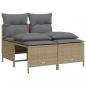 Preview: ARDEBO.de - 4-tlg. Garten-Sofagarnitur mit Kissen Beige Poly Rattan