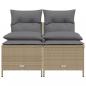 Preview: 4-tlg. Garten-Sofagarnitur mit Kissen Beige Poly Rattan