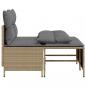 Preview: 4-tlg. Garten-Sofagarnitur mit Kissen Beige Poly Rattan