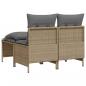 Preview: 4-tlg. Garten-Sofagarnitur mit Kissen Beige Poly Rattan