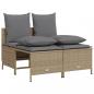 Preview: ARDEBO.de - 4-tlg. Garten-Sofagarnitur mit Kissen Beige Poly Rattan