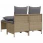 Preview: 4-tlg. Garten-Sofagarnitur mit Kissen Beige Poly Rattan