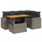 Preview: 5-tlg. Garten-Sofagarnitur mit Kissen Grau Poly Rattan