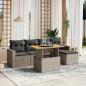 Preview: ARDEBO.de - 6-tlg. Garten-Sofagarnitur mit Kissen Grau Poly Rattan