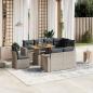 Preview: ARDEBO.de - 9-tlg. Garten-Sofagarnitur mit Kissen Grau Poly Rattan