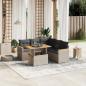 Preview: ARDEBO.de - 6-tlg. Garten-Sofagarnitur mit Kissen Grau Poly Rattan