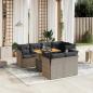 Preview: ARDEBO.de - 8-tlg. Garten-Sofagarnitur mit Kissen Grau Poly Rattan