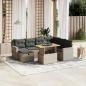 Preview: ARDEBO.de - 8-tlg. Garten-Sofagarnitur mit Kissen Grau Poly Rattan