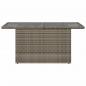 Preview: Gartentisch mit Glasplatte Grau 100x55x73 cm Poly Rattan