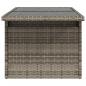 Preview: Gartentisch mit Glasplatte Grau 100x55x73 cm Poly Rattan