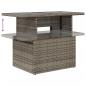 Preview: Gartentisch mit Glasplatte Grau 100x55x73 cm Poly Rattan