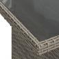 Preview: Gartentisch mit Glasplatte Grau 100x55x73 cm Poly Rattan