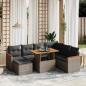 Preview: ARDEBO.de - 8-tlg. Garten-Sofagarnitur mit Kissen Grau Poly Rattan