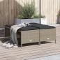 Preview: ARDEBO.de - Gartenhocker mit Kissen 4 Stk. Hellgrau Poly Rattan