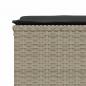 Preview: Gartenhocker mit Kissen 4 Stk. Hellgrau Poly Rattan