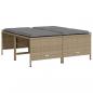 Preview: ARDEBO.de - Gartenhocker mit Kissen 4 Stk. Beige Poly Rattan