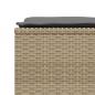 Preview: Gartenhocker mit Kissen 4 Stk. Beige Poly Rattan